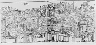 Uitzicht op Rome, 1493 door German School